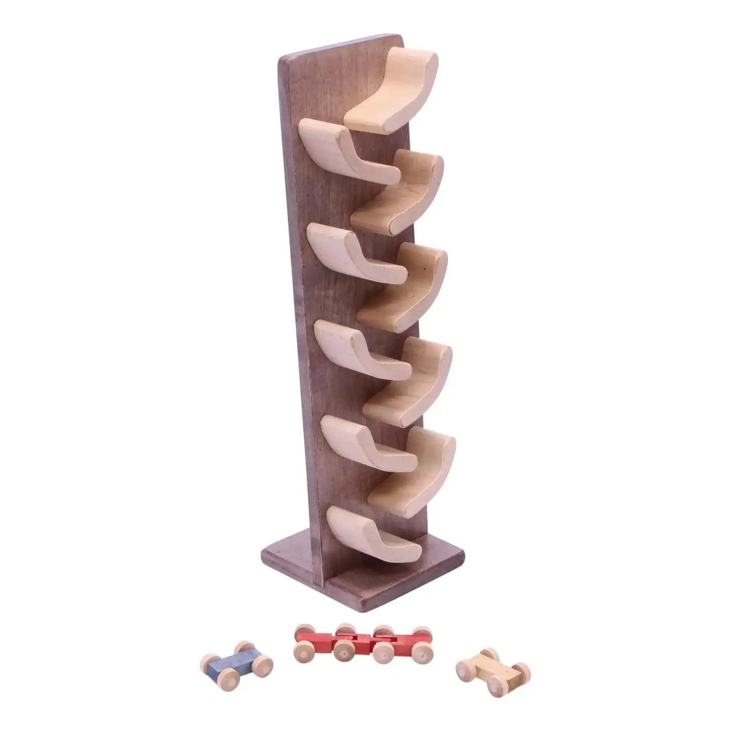 Amish-Made Mini Car Roller Wooden Toy, Pack of Cars Included - ToylandEU