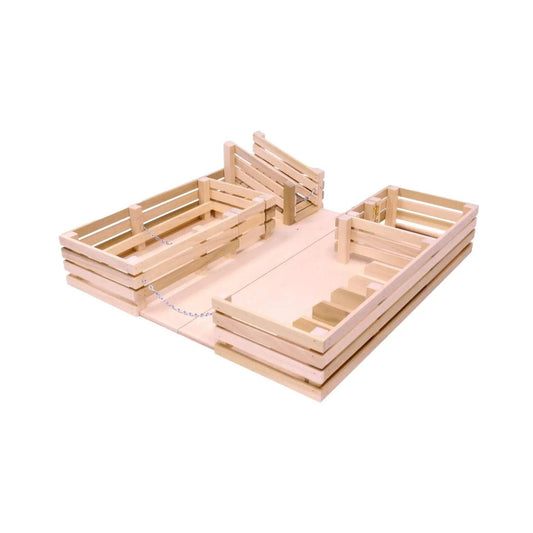 Amish-Made Wooden Folding Stock Yard Farm Toy, Unfinished - ToylandEU