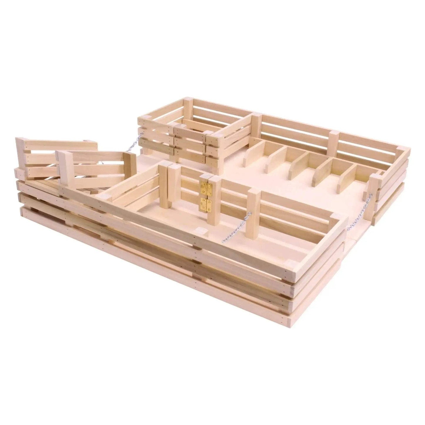 Amish-Made Wooden Folding Stock Yard Farm Toy, Unfinished - ToylandEU