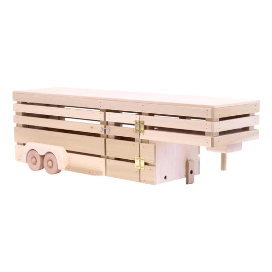Amish-Made Wooden Gooseneck Livestock Trailer Toy - ToylandEU