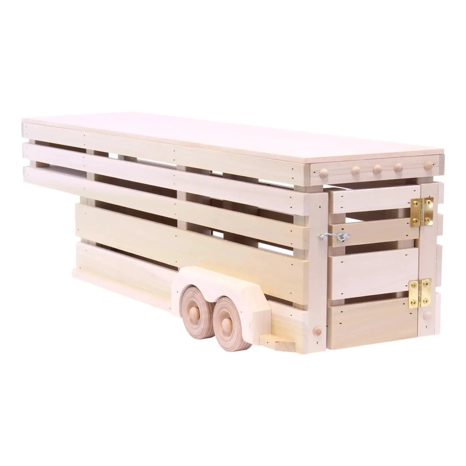 Amish-Made Wooden Gooseneck Livestock Trailer Toy - ToylandEU
