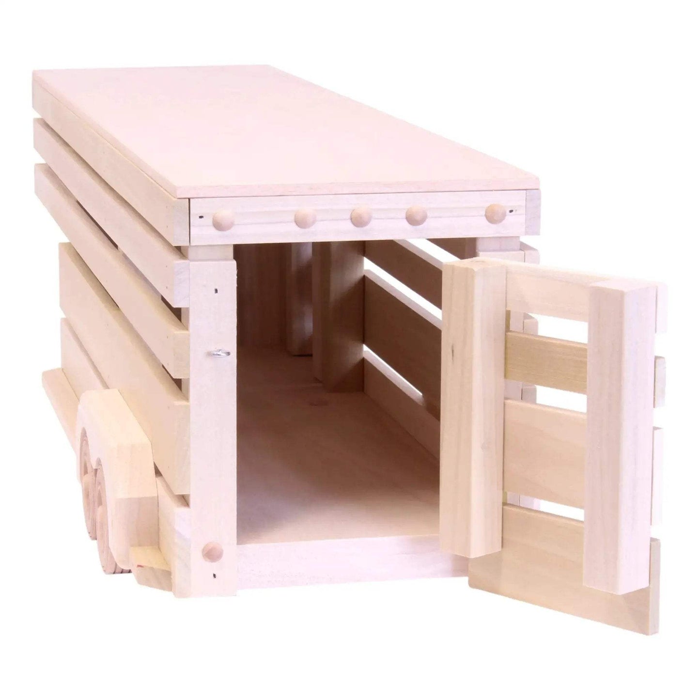 Amish-Made Wooden Gooseneck Livestock Trailer Toy - ToylandEU