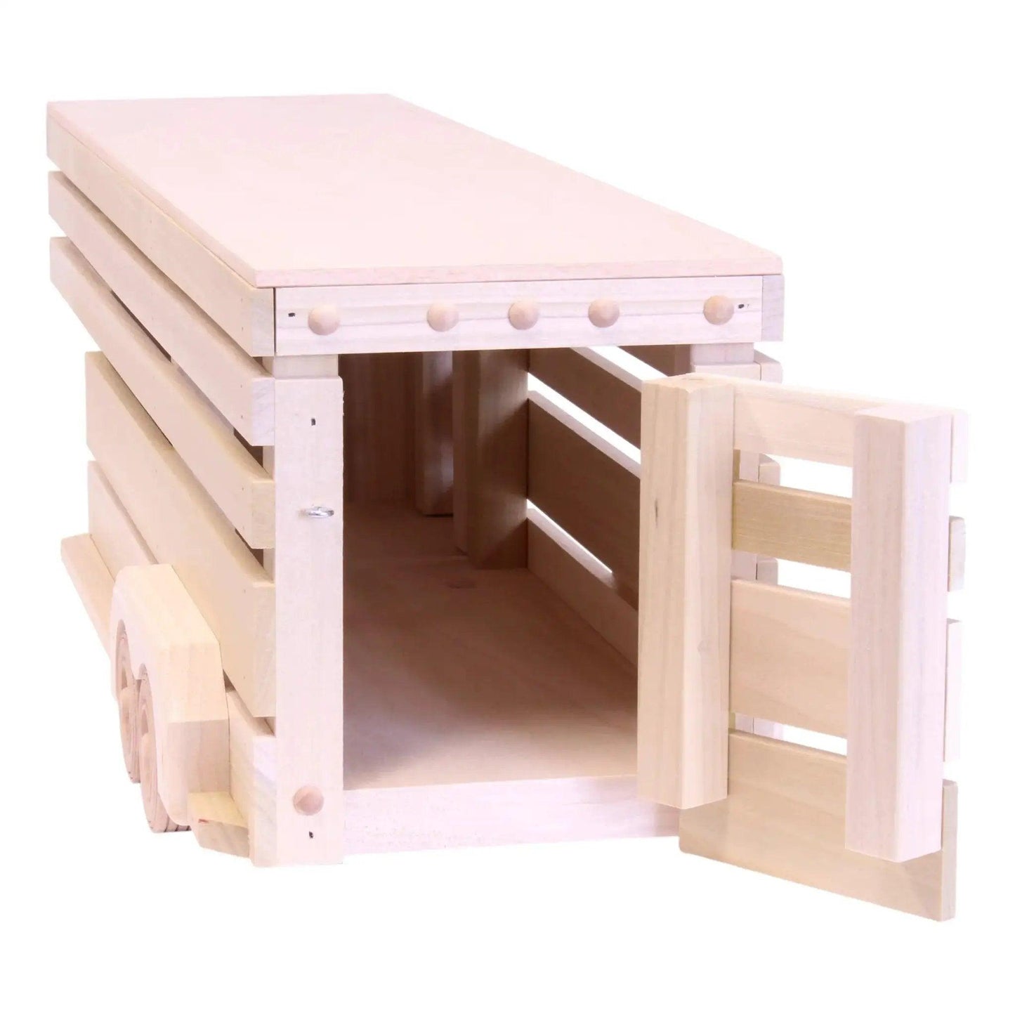  Amish Made Wooden Gooseneck Livestock Trailer Toy Value -  ToylandEU™