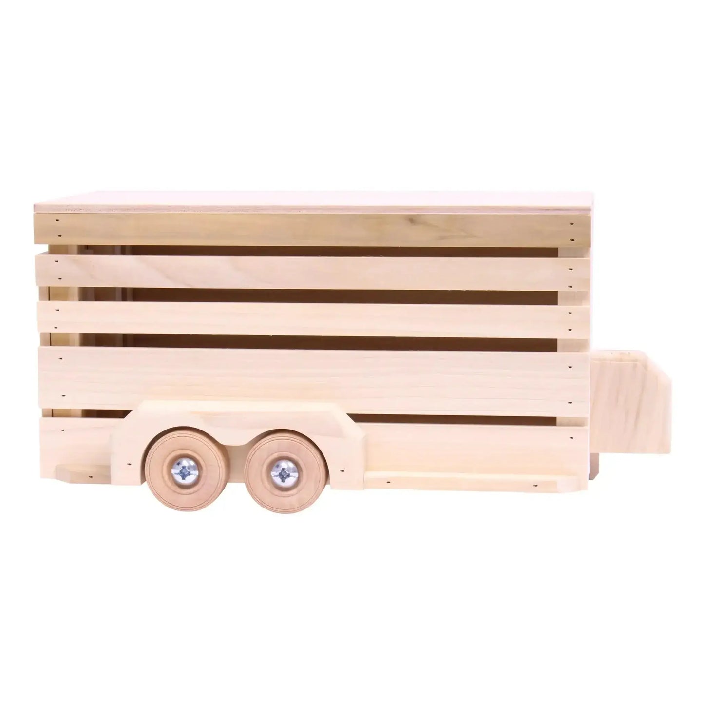 Amish-Made Wooden Horse Trailer Toy, Unfinished Wood - ToylandEU