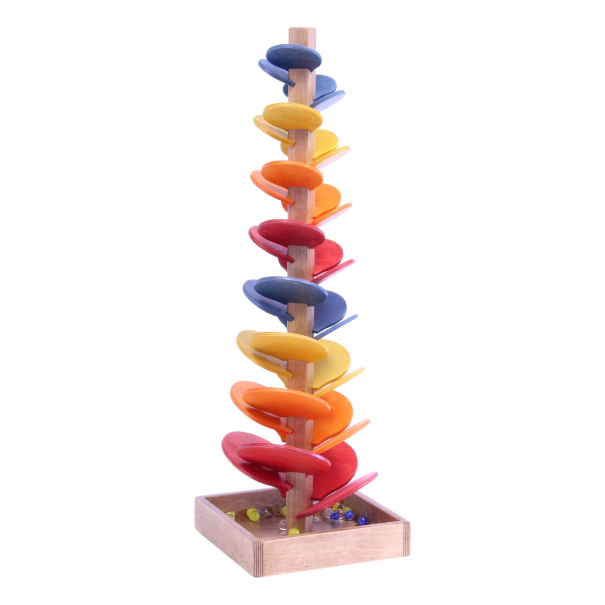 Amish Made Wooden Marble Tree Toy Marbles Included