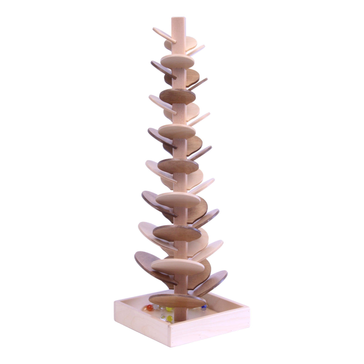 Amish Made Wooden Marble Tree Toy Marbles Included