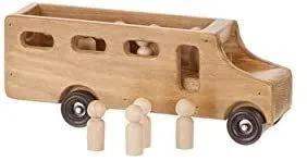 Amish-Made Wooden School Bus Toy, Child Safe Finish - ToylandEU