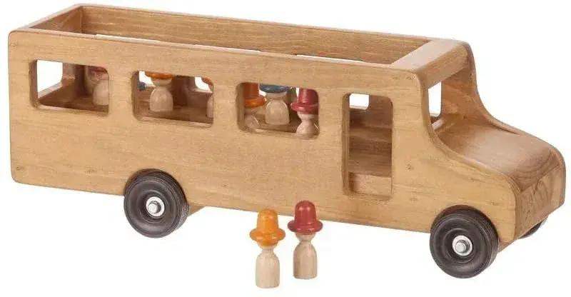 Amish-Made Wooden School Bus Toy, Child Safe Finish - ToylandEU