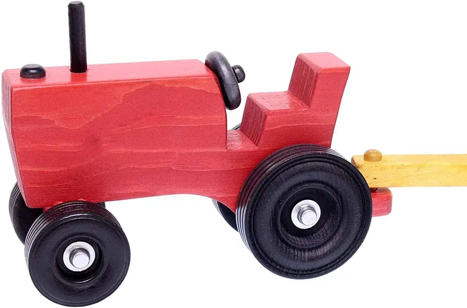 Amish-Made Wooden Toy Tractor and Wagon Set with Hay Bales - ToylandEU