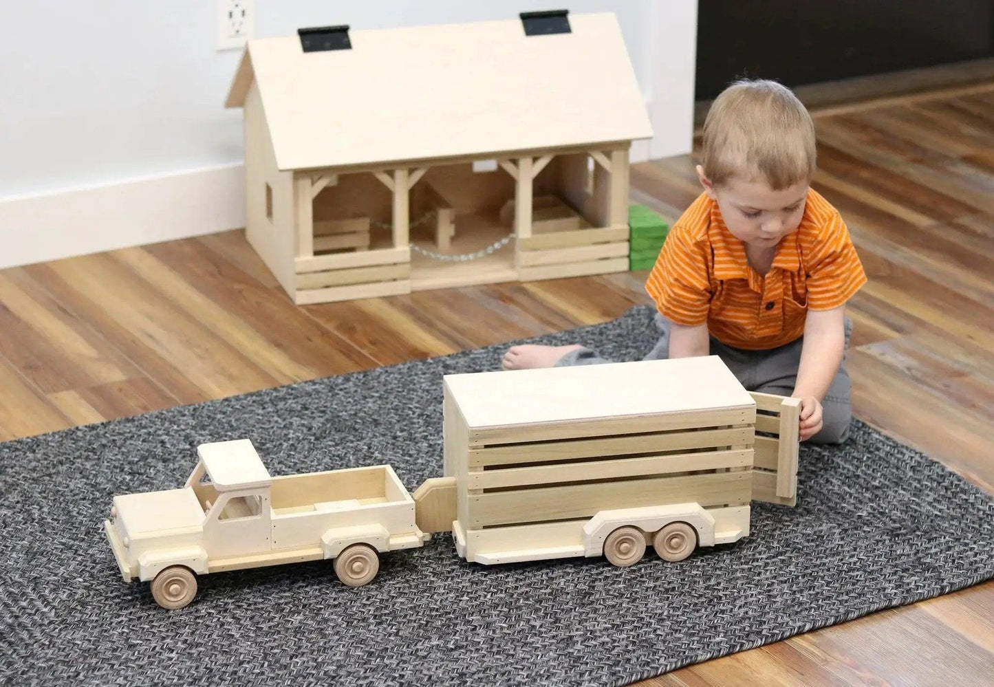  Amish Wooden Toy Set Handcrafted For Pickup Truck -  ToylandEU™