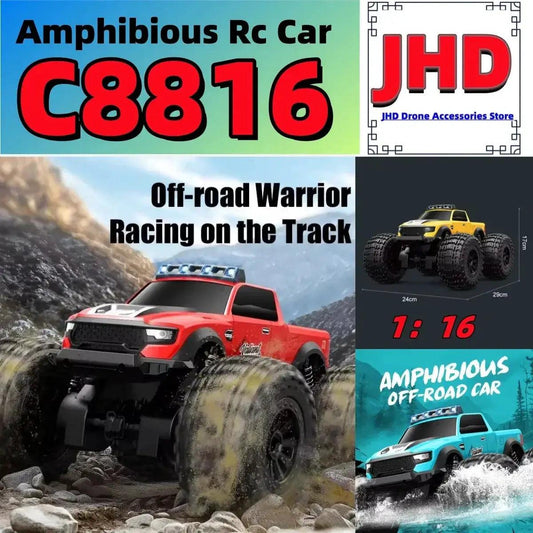  Amphibious RC Car 4WD Off Road Monster With LED Light -  ToylandEU™