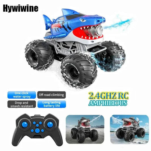  Amphibious RC Car Shark Waterproof 10m Range Water Gun -  ToylandEU™