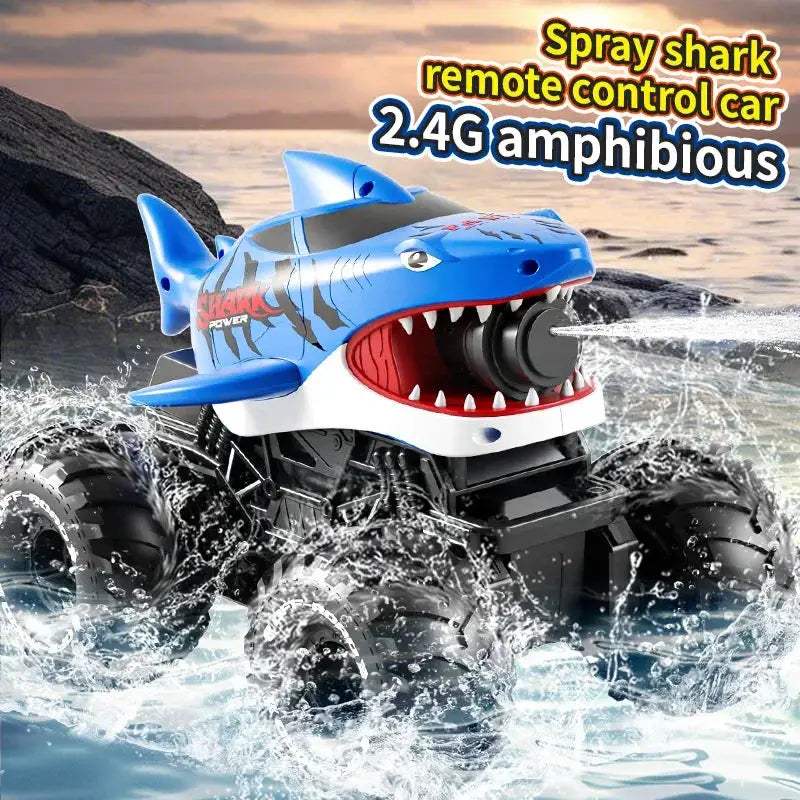 Amphibious RC Car Shark Waterproof With 10m Range Water Gun - ToylandEU