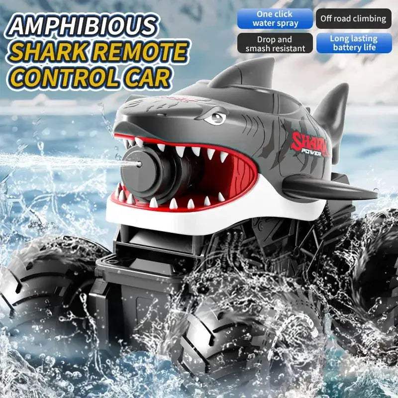 Amphibious RC Car Shark Waterproof With 10m Range Water Gun - ToylandEU