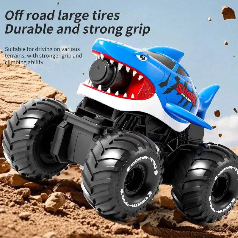 Amphibious RC Car Shark Waterproof With 10m Range Water Gun - ToylandEU