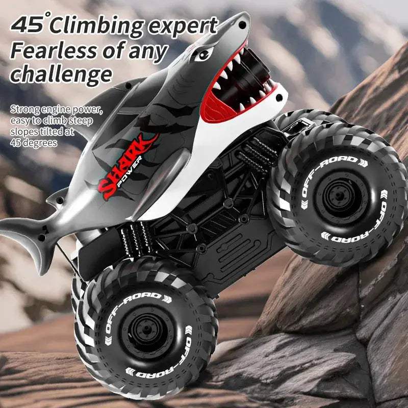 Amphibious RC Car Shark Waterproof With 10m Range Water Gun - ToylandEU