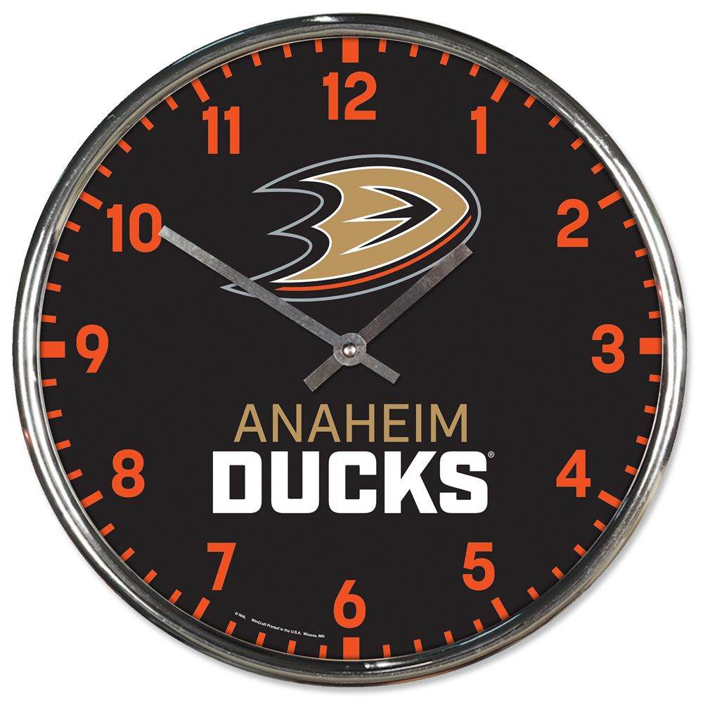 Anaheim Ducks Chrome Round Wall Clock Office Decor Style - ToylandEU