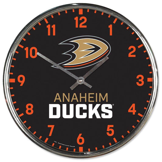 Anaheim Ducks Chrome Round Wall Clock Office Decor Style - ToylandEU