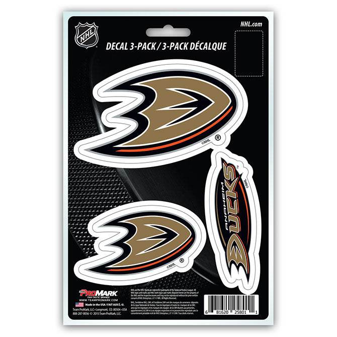 Anaheim Ducks Die Cut Decals 3 Pack Premium Clear Vinyl - ToylandEU