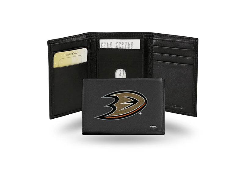 Anaheim Ducks Embroidered Leather Tri Fold Card Wallet Elite - ToylandEU