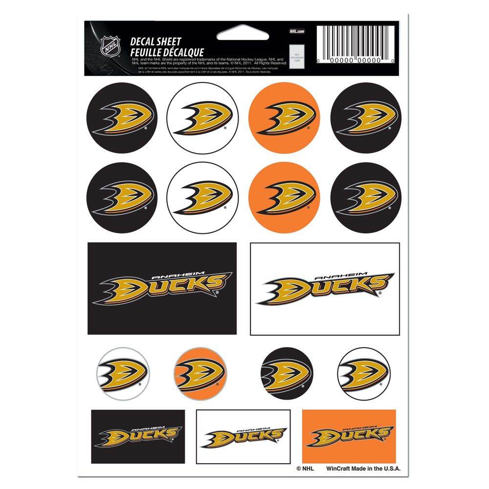 Anaheim Ducks Vinyl Decal Sheet 5x7 Sticker Pack Bundle - ToylandEU