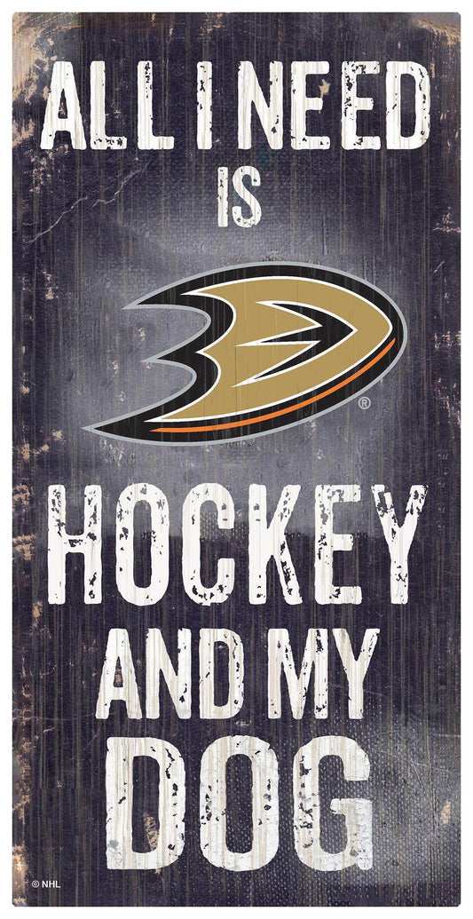 Anaheim Ducks Wood Sign 6x12 Hockey And Dog Design Decor - ToylandEU