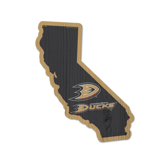 Anaheim Ducks Wood State Shape Sign For Home Wall Decor - ToylandEU