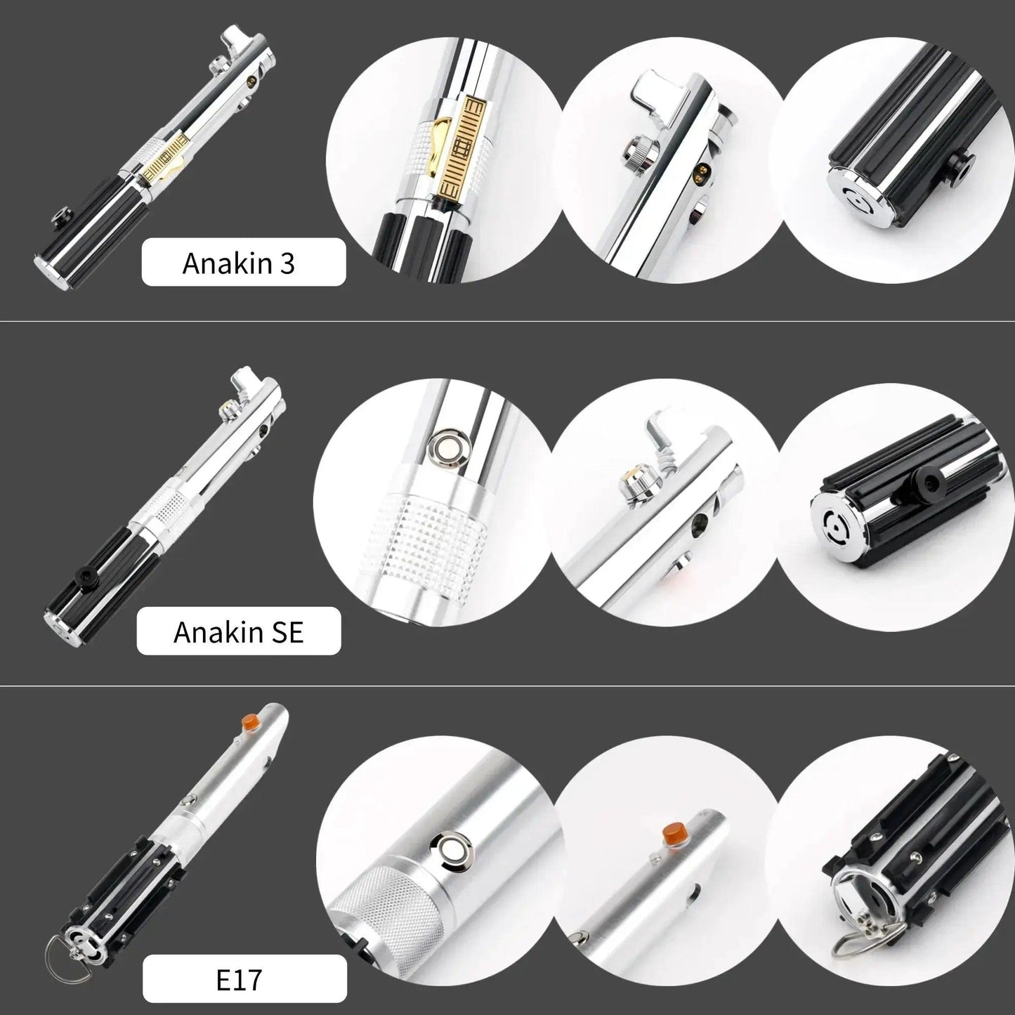  Anakin Proffie RGB Lightsaber Metal Hilt LED Blade -  ToylandEU™