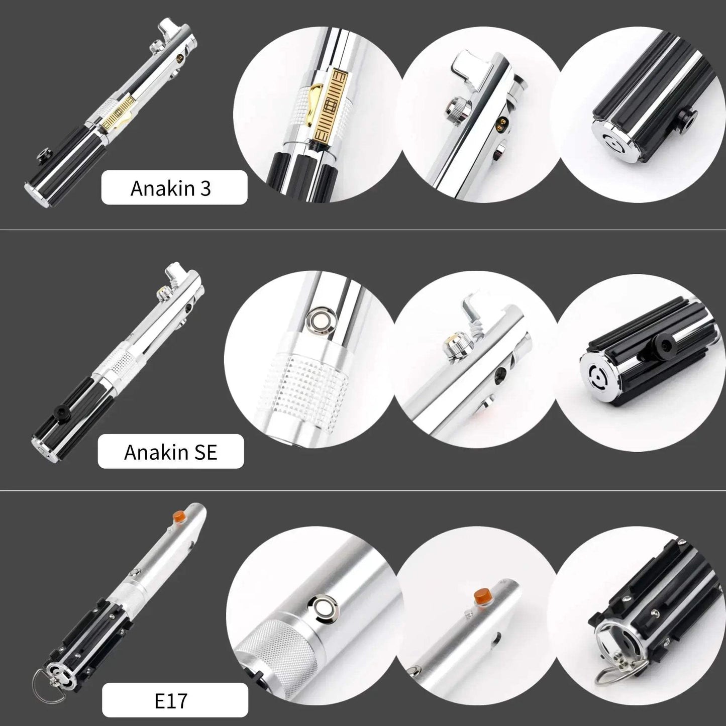 Anakin Proffie RGB Lightsaber With Metal Hilt And LED Blade - ToylandEU