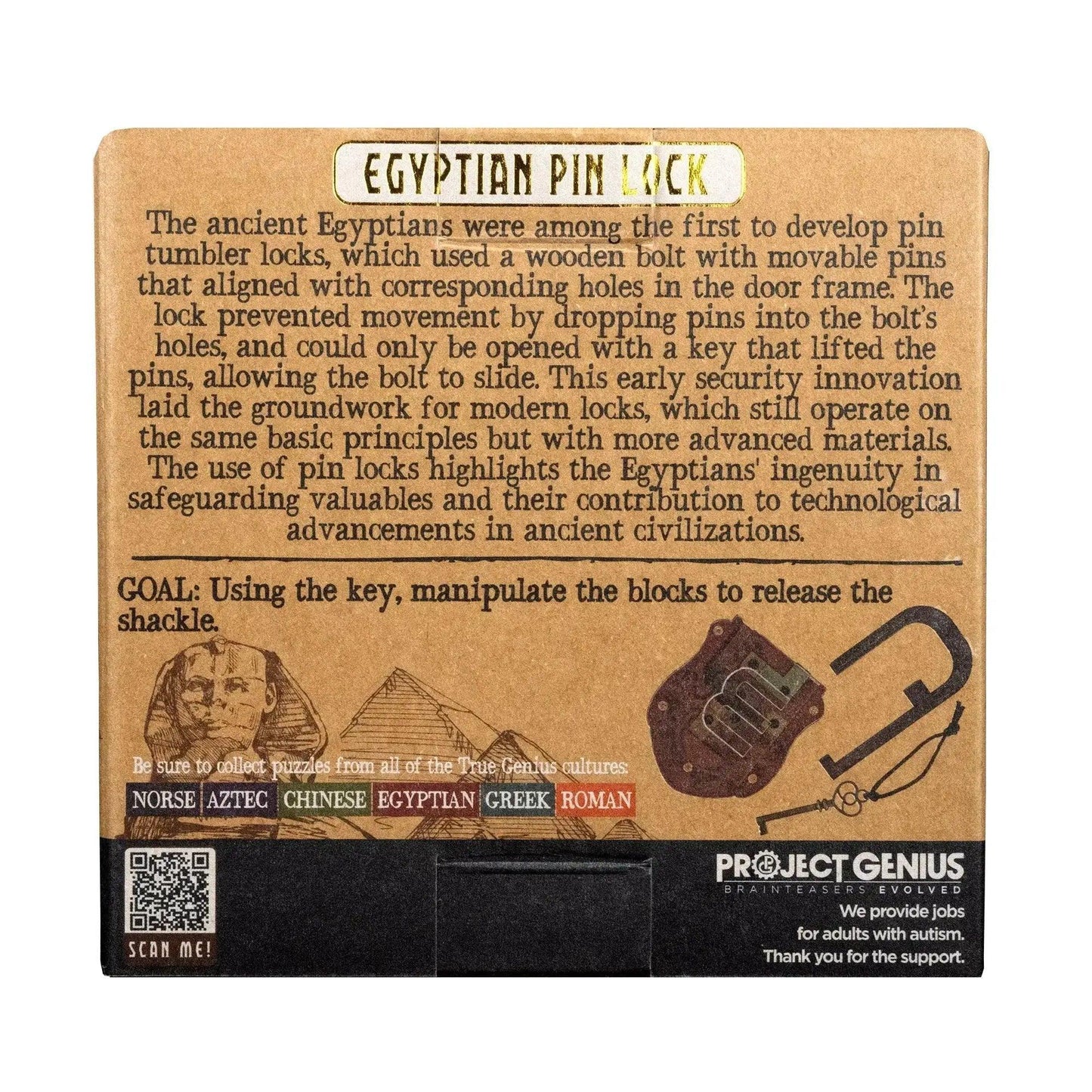 Ancient Egyptian Pin Lock Puzzle Key Tool Brainpower -  ToylandEU™