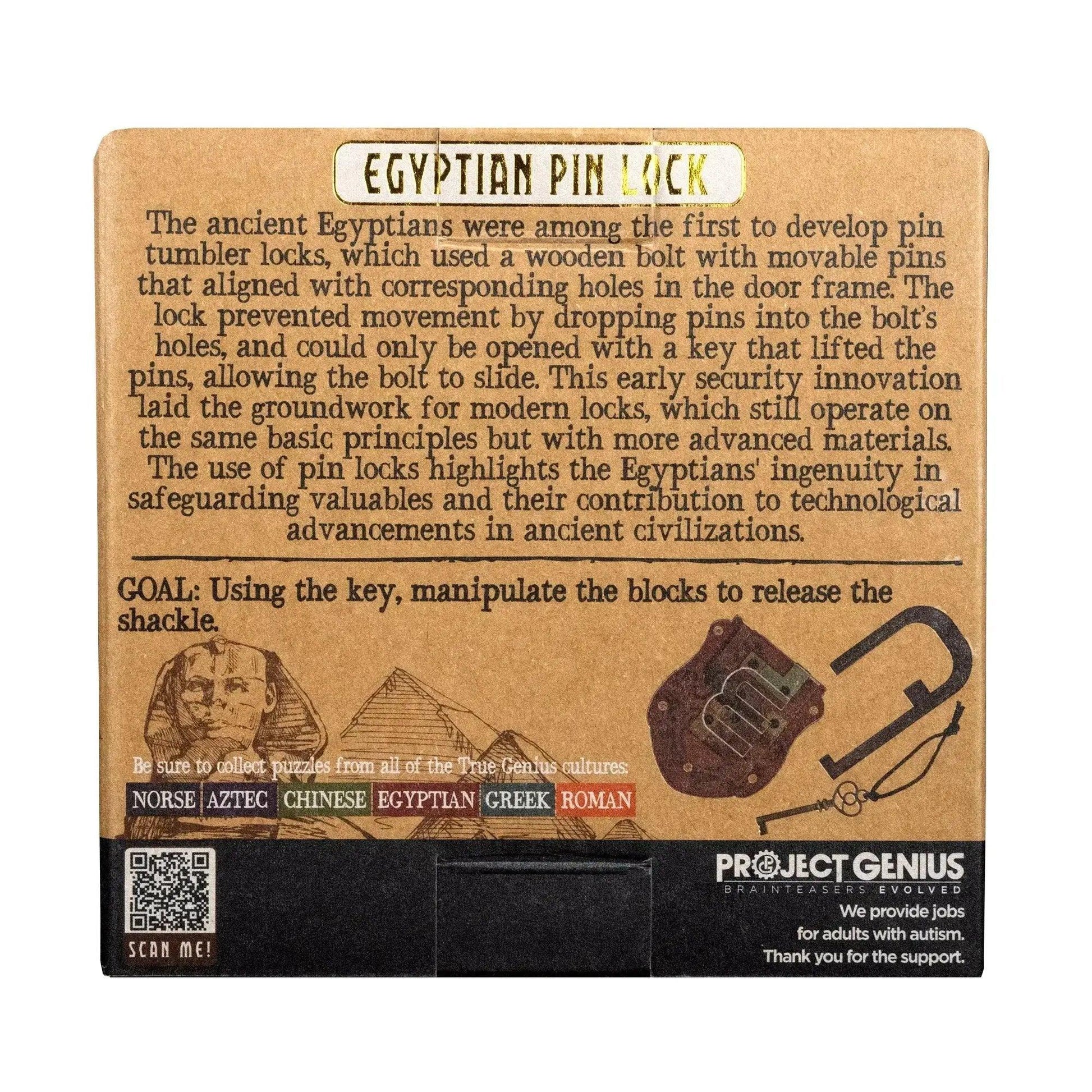  Ancient Egyptian Pin Lock Puzzle Key Tool Brainpower -  ToylandEU™