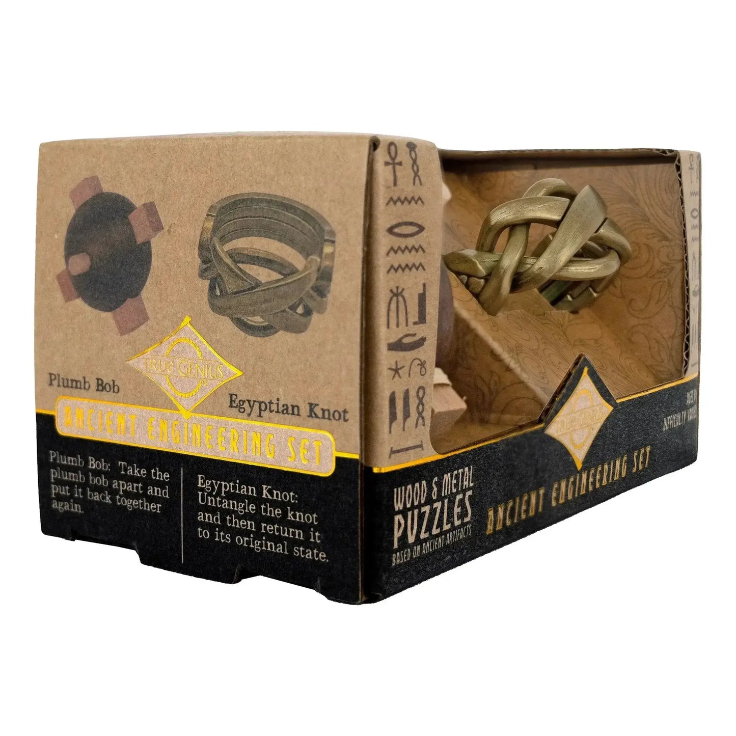 Ancient Egyptian Puzzle Set With Challenging Knot And Plumb Bob - ToylandEU