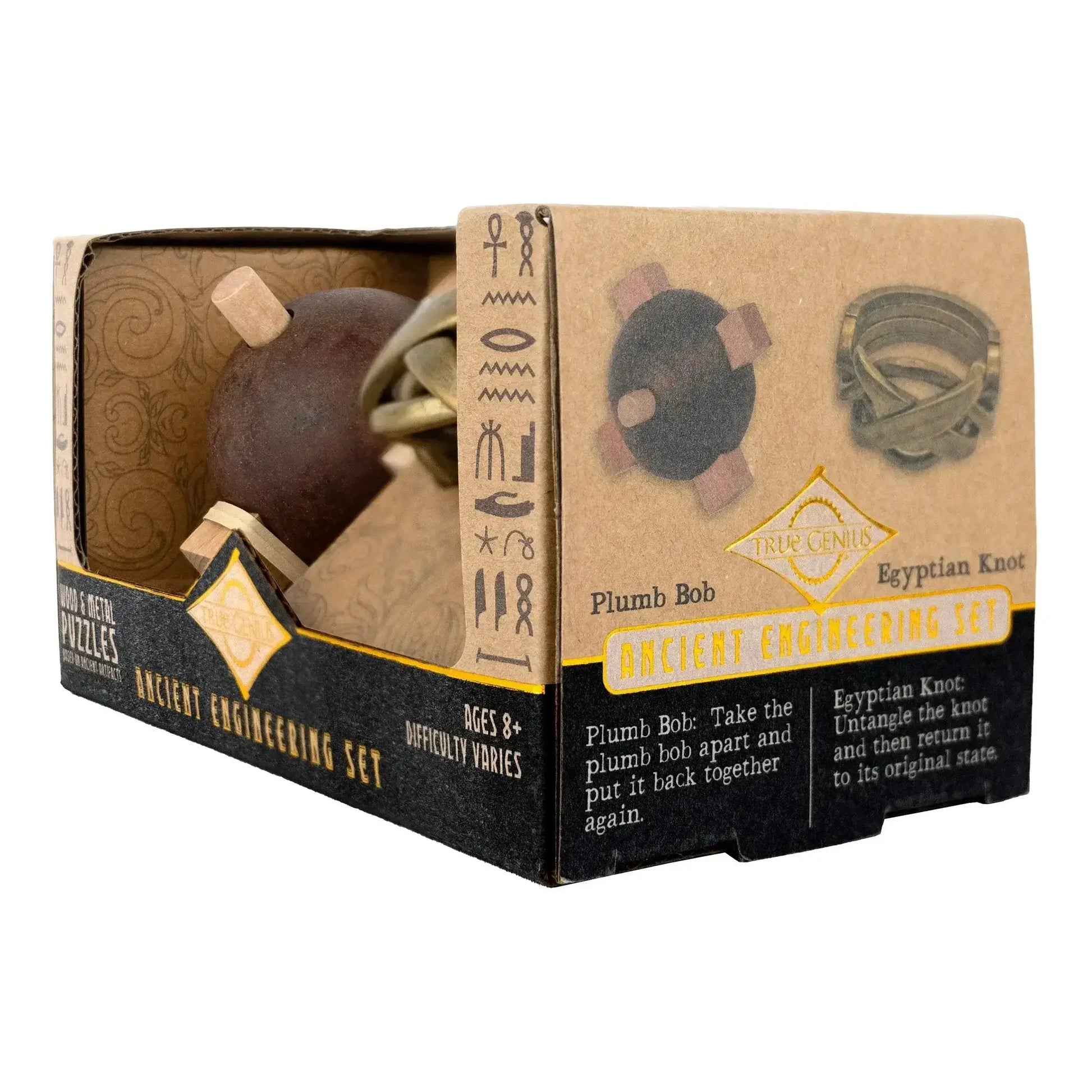 Ancient Egyptian Puzzle Set With Challenging Knot And Plumb Bob - ToylandEU