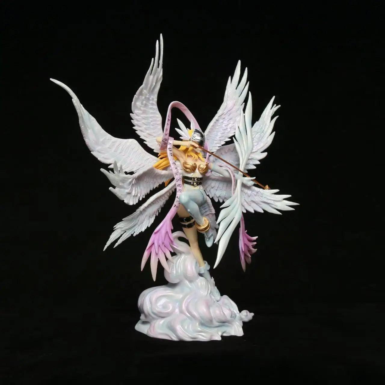  Angewomon Anime Figurine, Digimon Digital Monster Action Figures Bow Shooting Goddess Statue 26 CM 