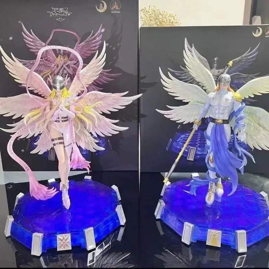 Angewomon and Angemon LED Action Figurines, Standing Position Anime Digimon Adventure Figures PVC Statue 28cm - ToylandEU