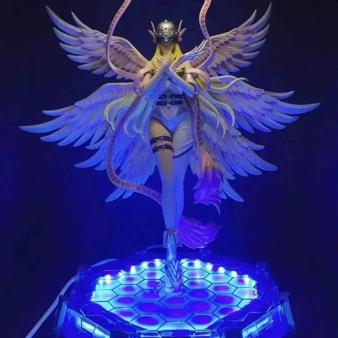 Angewomon and Angemon LED Action Figurines, Standing Position Anime Digimon Adventure Figures PVC Statue 28cm - ToylandEU