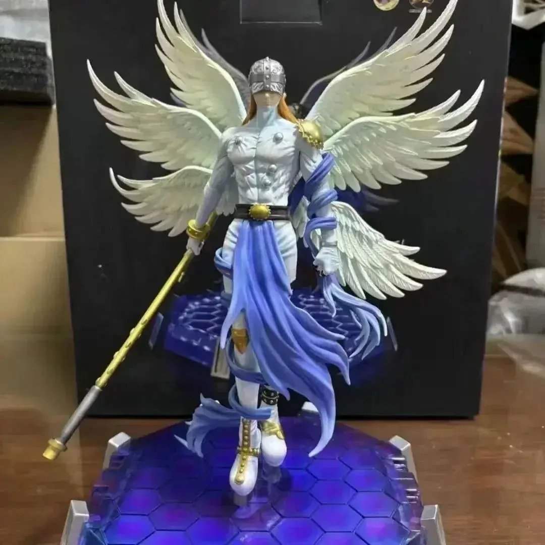 Angewomon and Angemon LED Action Figurines, Standing Position Anime Digimon Adventure Figures PVC Statue 28cm - ToylandEU