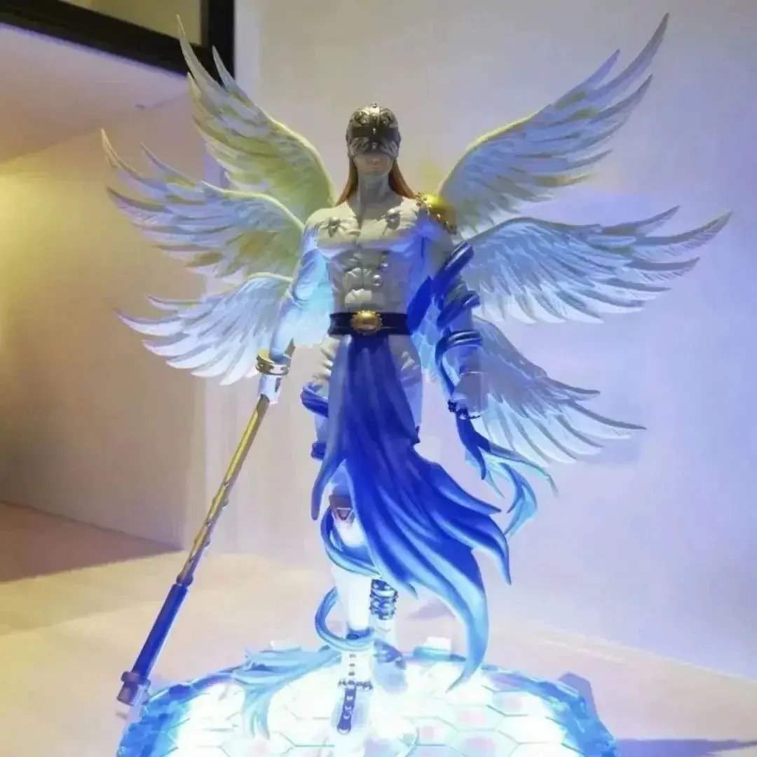 Angewomon and Angemon LED Action Figurines, Standing Position Anime Digimon Adventure Figures PVC Statue 28cm - ToylandEU