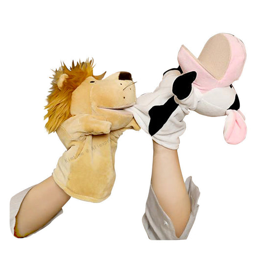 Lion Animal Hand Finger Puppet Plush Doll for Educational Baby Toys