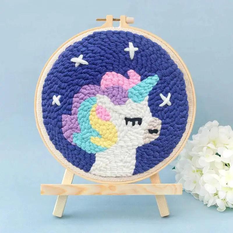  Animal-Themed Punch Needle Embroidery Kit - 20x20cm Beginner Rug Hooking Craft Set -  ToylandEU™