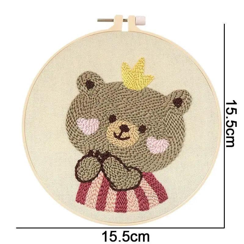  Animal -Themed Punch Needle Embroidery Set with Panda and Dinosaur Designs for Beginners – DIY Craft Kit -  ToylandEU™