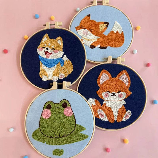Animal -Themed Punch Needle Embroidery Set with Panda and Dinosaur Designs for Beginners – DIY Craft Kit - ToylandEU