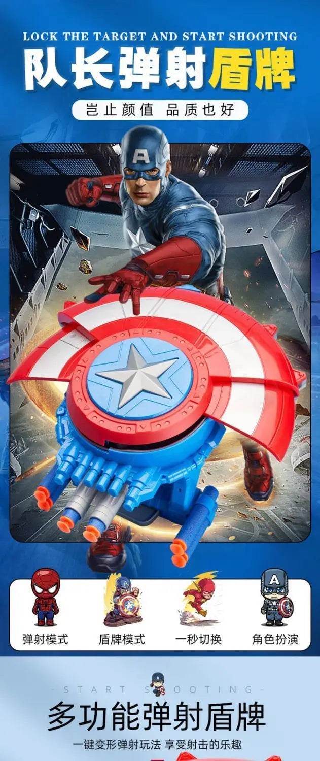 Animation Peripheral Marvel Captain America Shield Soft Bullet Launcher Toy - ToylandEU