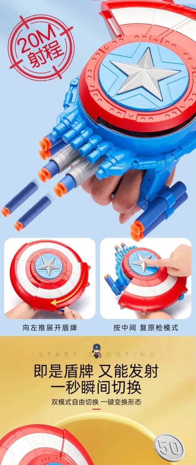Animation Peripheral Marvel Captain America Shield Soft Bullet Launcher Toy - ToylandEU