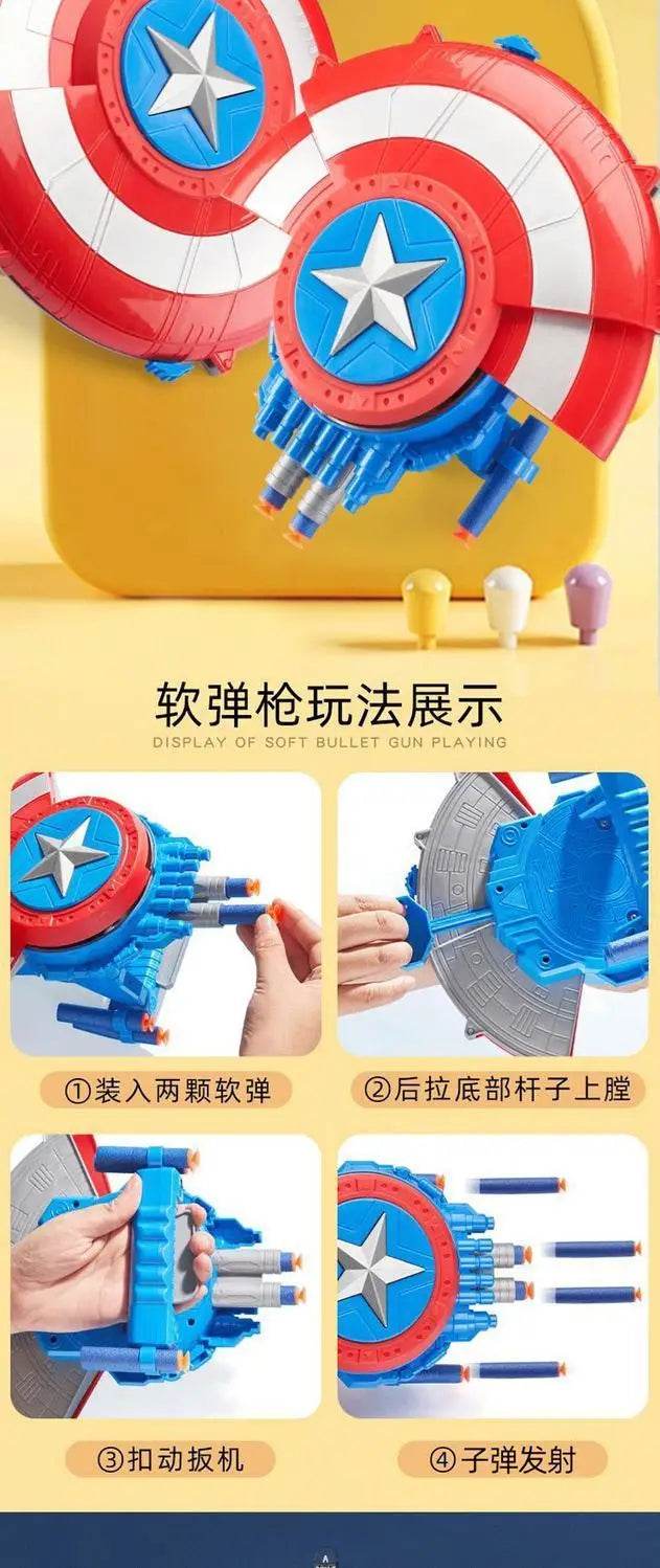 Animation Peripheral Marvel Captain America Shield Soft Bullet Launcher Toy - ToylandEU