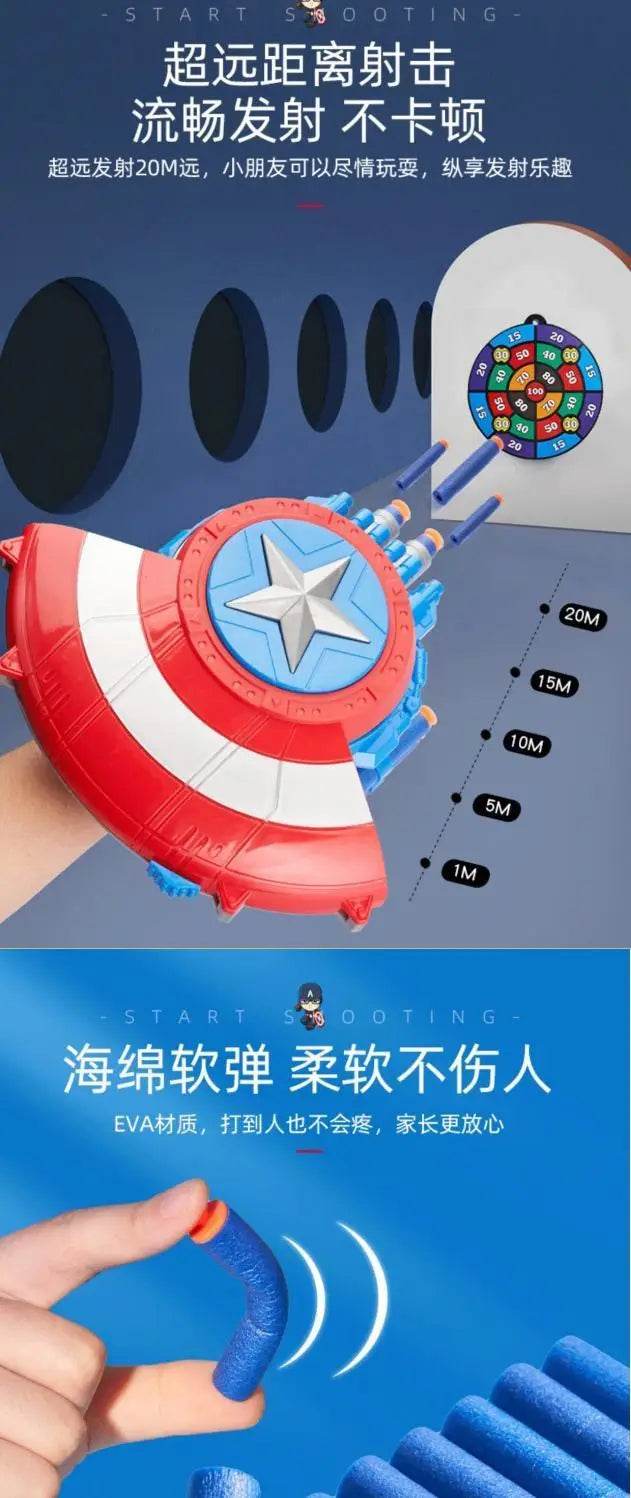Animation Peripheral Marvel Captain America Shield Soft Bullet Launcher Toy - ToylandEU