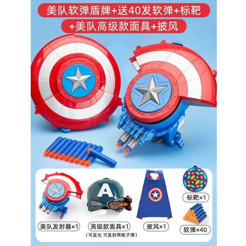 Animation Peripheral Marvel Captain America Shield Soft Bullet Launcher Toy - ToylandEU
