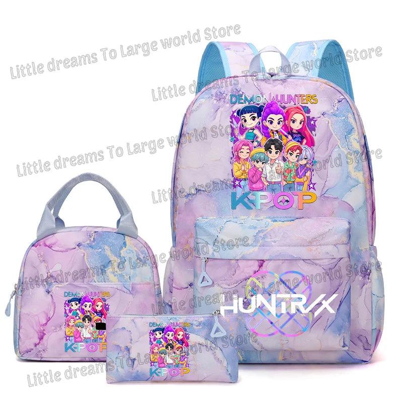 Anime 3pc Lunch Bag Set | Purple School Supplies | Toylandeu