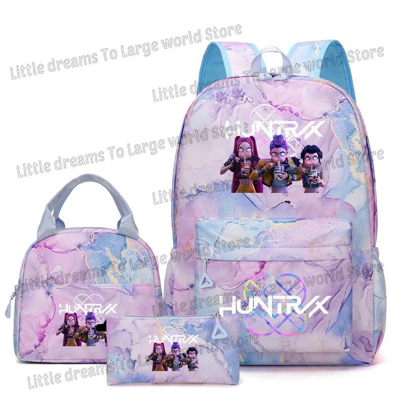 Anime 3pc Lunch Bag Set | Purple School Supplies | Toylandeu