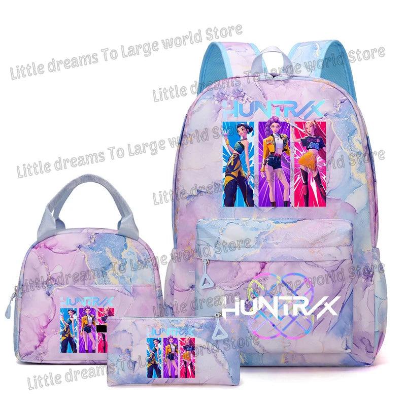 Anime 3pc Lunch Bag Set | Purple School Supplies | Toylandeu